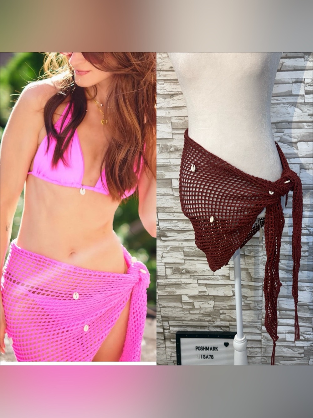 TINIBIKINI Women’s Crochet bikini Sarong cover up